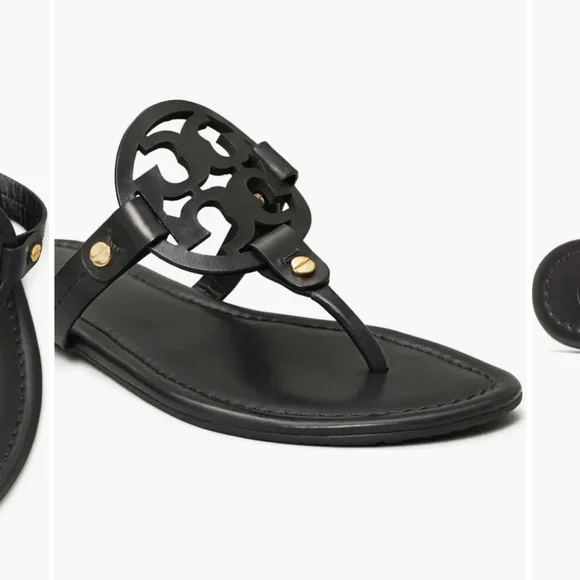 Tory Burch Miller Thong Black Sandals - Picture 4 of 12